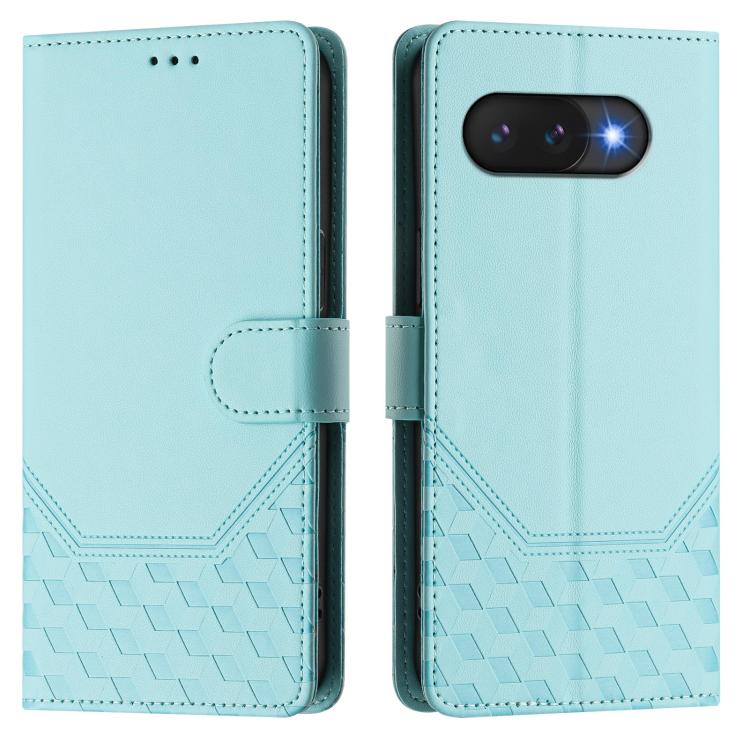 For Google Pixel 9a Honeycomb Embossing RFID Leather Phone Case