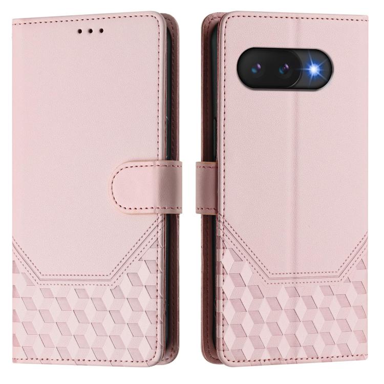 For Google Pixel 9a Honeycomb Embossing RFID Leather Phone Case