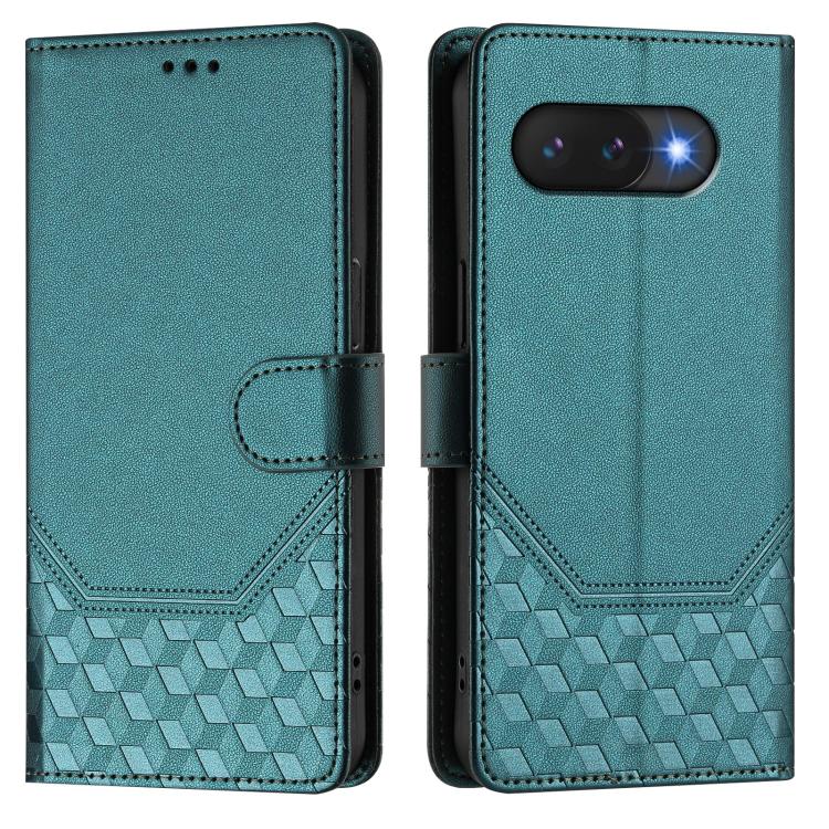 For Google Pixel 9a Honeycomb Embossing RFID Leather Phone Case