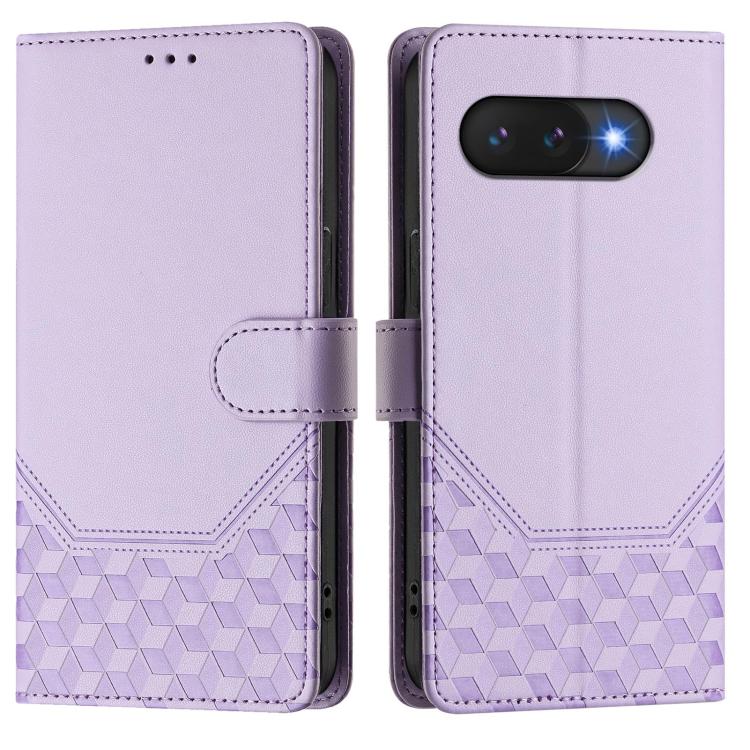 For Google Pixel 9a Honeycomb Embossing RFID Leather Phone Case