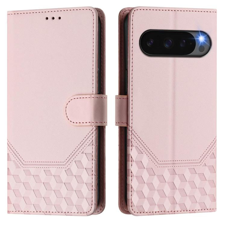 For Google Pixel 10 5G / 10 Pro 5G Global Honeycomb Embossing RFID Leather Phone Case