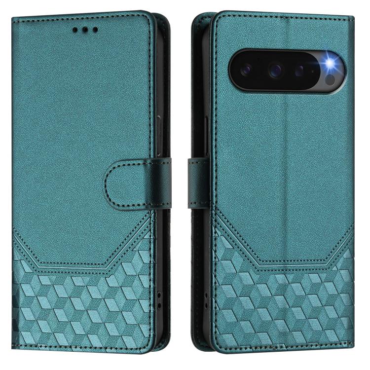 For Google Pixel 10 5G / 10 Pro 5G Global Honeycomb Embossing RFID Leather Phone Case