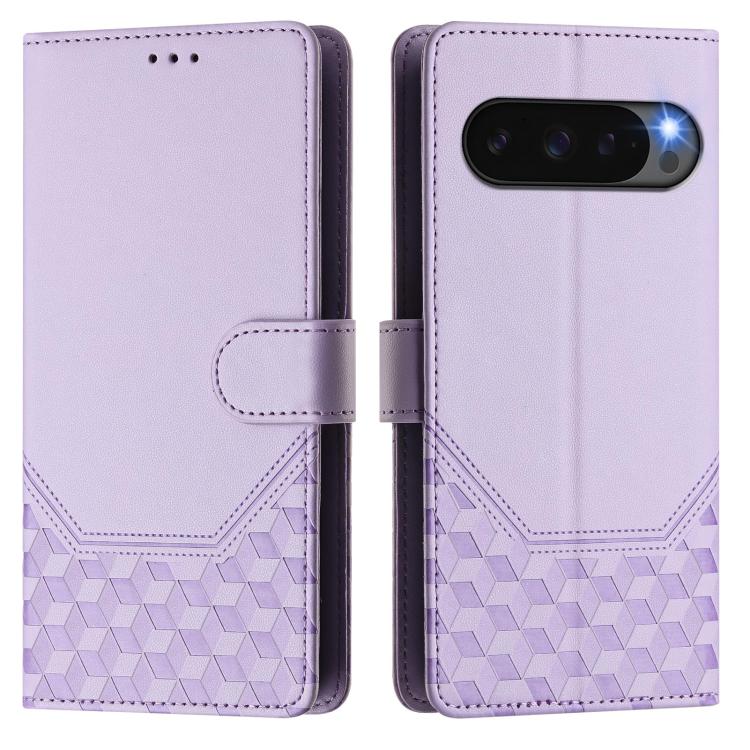 For Google Pixel 10 Pro XL 5G Global Honeycomb Embossing RFID Leather Phone Case