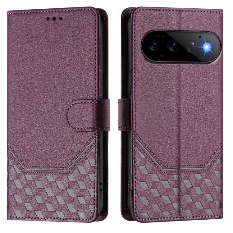 For Google Pixel 11 Pro / 11 Honeycomb Embossing RFID Leather Phone Case