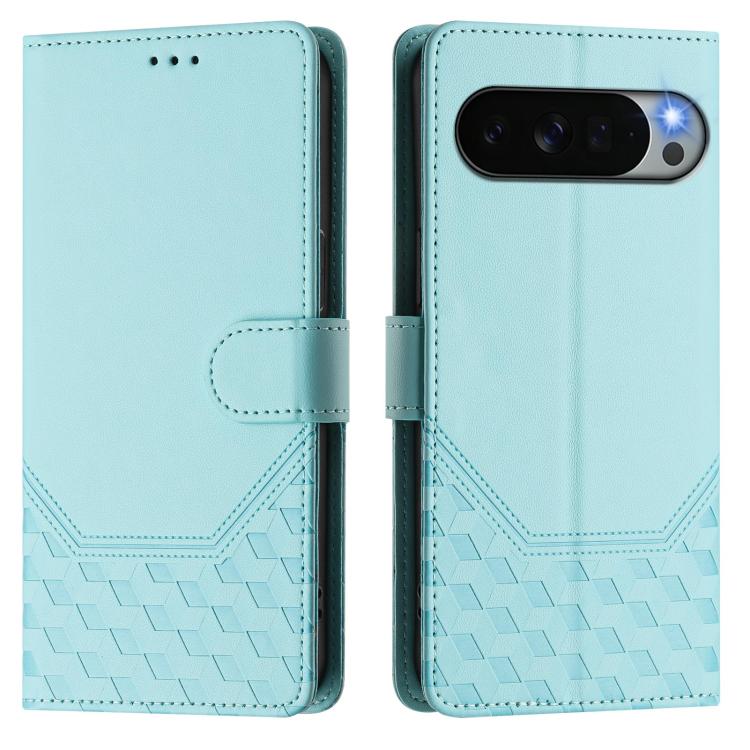 For Google Pixel 11 Pro XL Honeycomb Embossing RFID Leather Phone Case