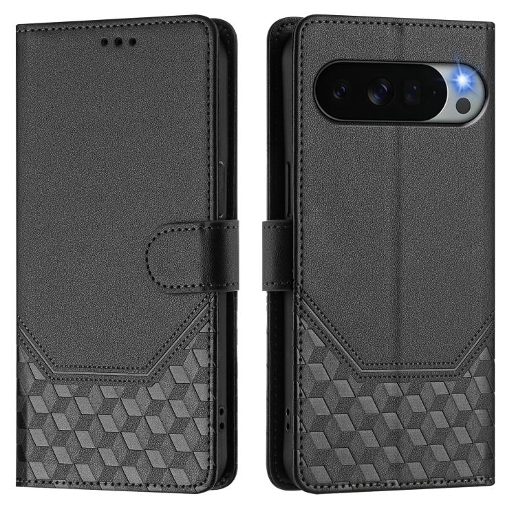 For Google Pixel 11 Pro XL Honeycomb Embossing RFID Leather Phone Case