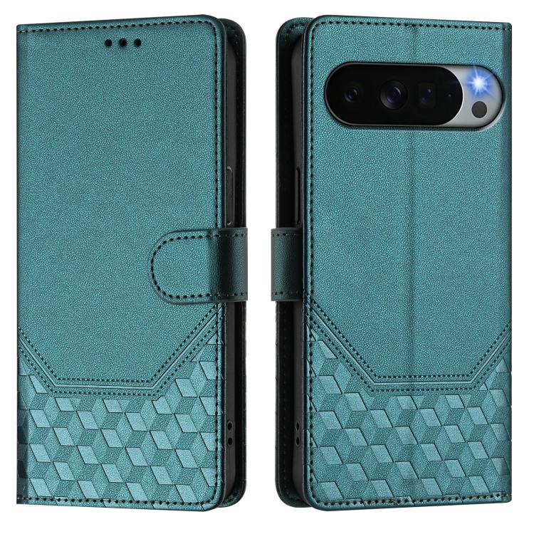 For Google Pixel 11 Pro XL Honeycomb Embossing RFID Leather Phone Case