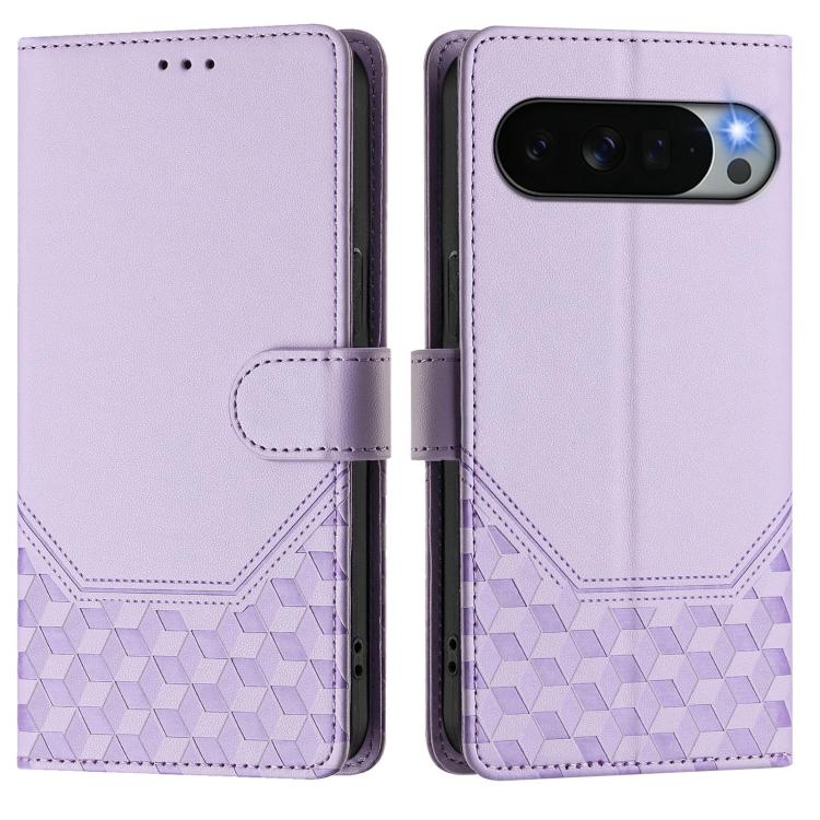 For Google Pixel 11 Pro XL Honeycomb Embossing RFID Leather Phone Case