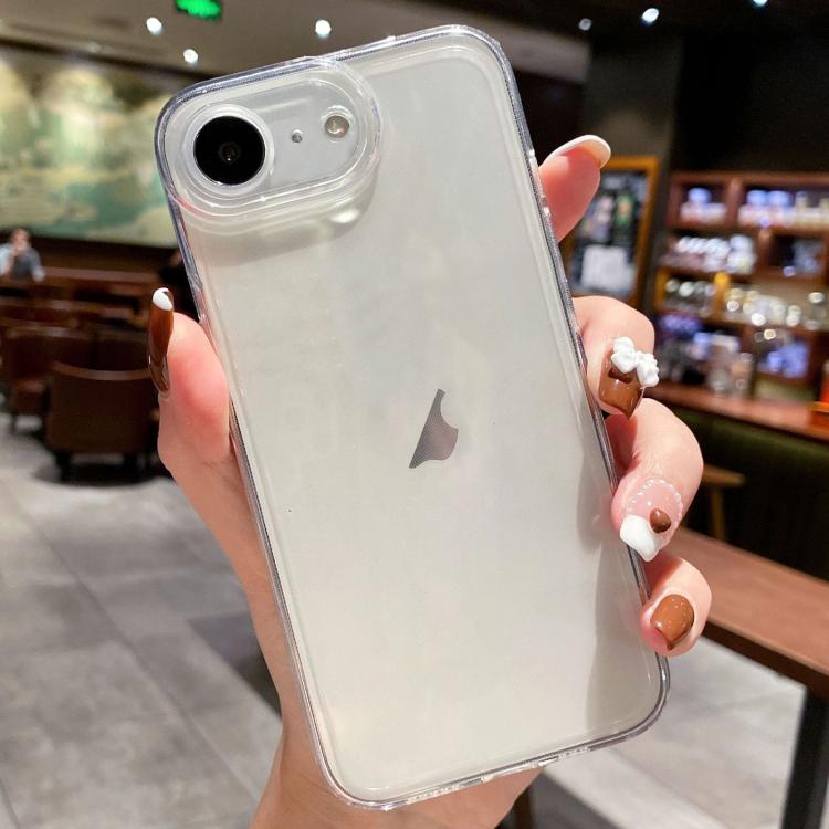 For iPhone 17e / 16e Angel Eye Straight Edge Full Cover TPU Phone Case - Transparent