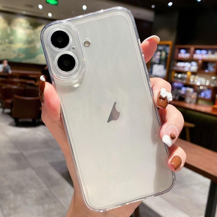 For iPhone 17 Angel Eye Straight Edge Full Cover TPU Phone Case - Transparent