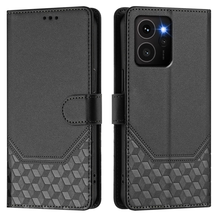 For HMD Skyline Honeycomb Embossing RFID Leather Phone Case