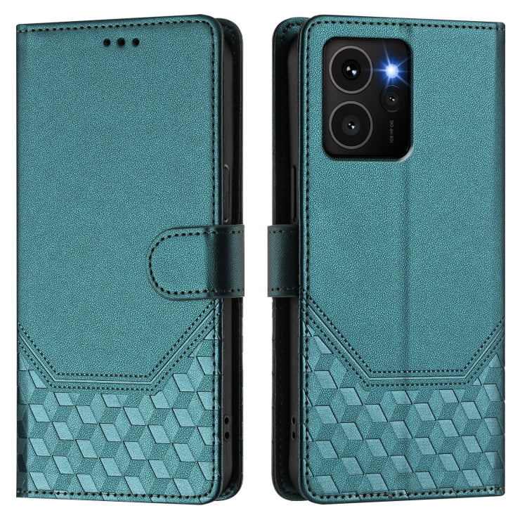 For HMD Skyline Honeycomb Embossing RFID Leather Phone Case