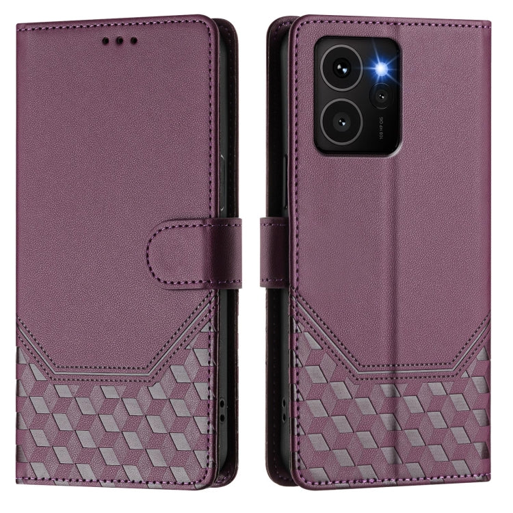 For HMD Skyline Honeycomb Embossing RFID Leather Phone Case