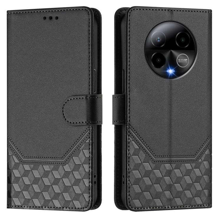 For BLU Bold K50 Honeycomb Embossing RFID Leather Phone Case