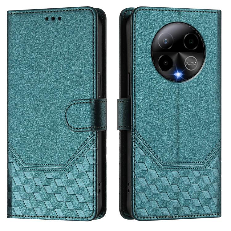 For BLU Bold K50 Honeycomb Embossing RFID Leather Phone Case