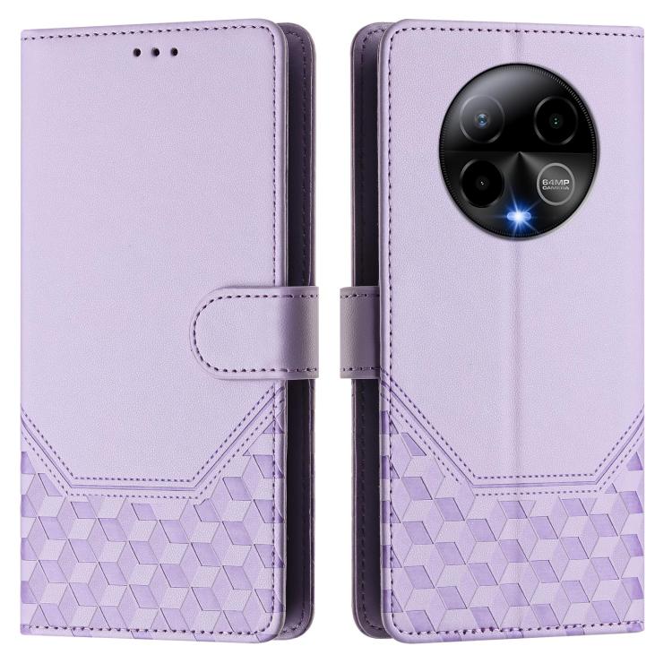 For BLU Bold K50 Honeycomb Embossing RFID Leather Phone Case