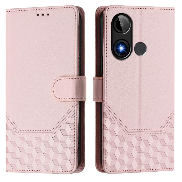 For BLU C9 Honeycomb Embossing RFID Leather Phone Case