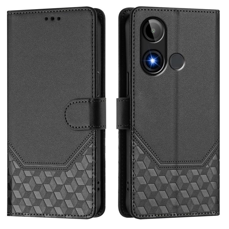 For BLU C9 Honeycomb Embossing RFID Leather Phone Case