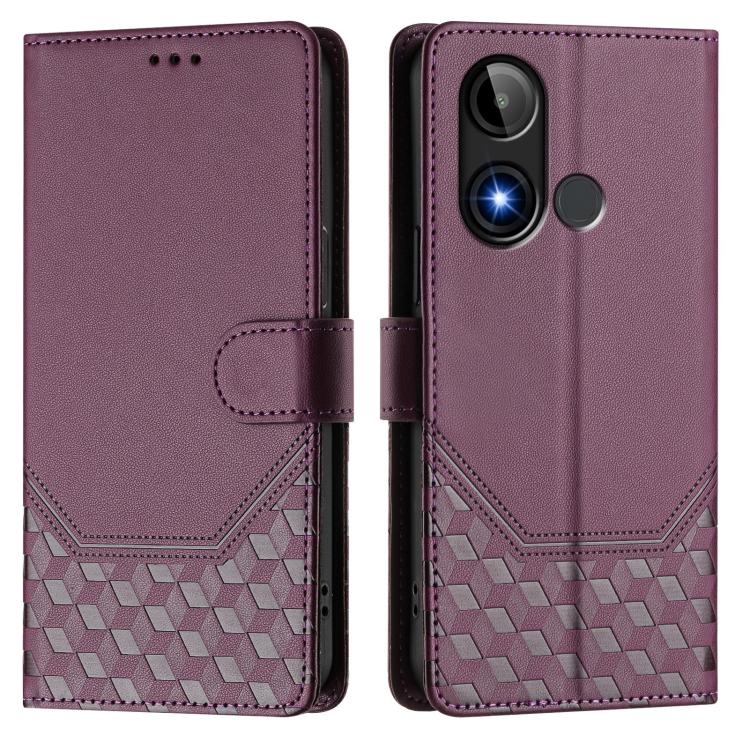 For BLU C9 Honeycomb Embossing RFID Leather Phone Case