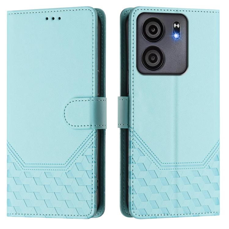 For BLU View 5 Honeycomb Embossing RFID Leather Phone Case