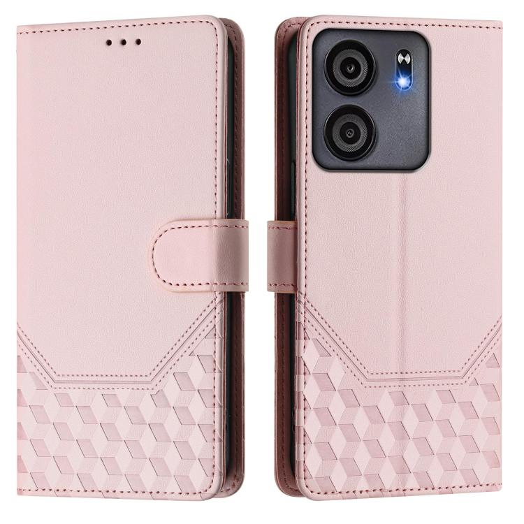 For BLU View 5 Honeycomb Embossing RFID Leather Phone Case
