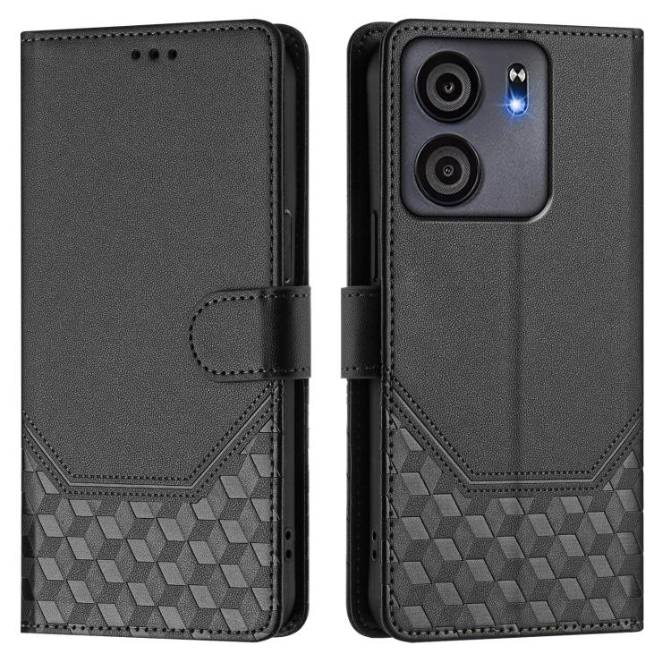 For BLU View 5 Honeycomb Embossing RFID Leather Phone Case