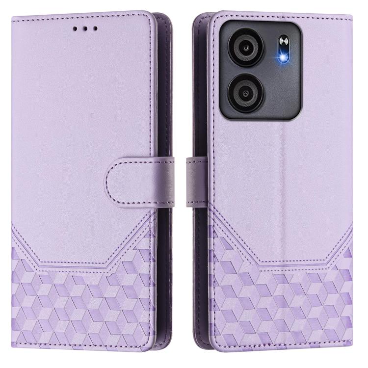 For BLU View 5 Honeycomb Embossing RFID Leather Phone Case