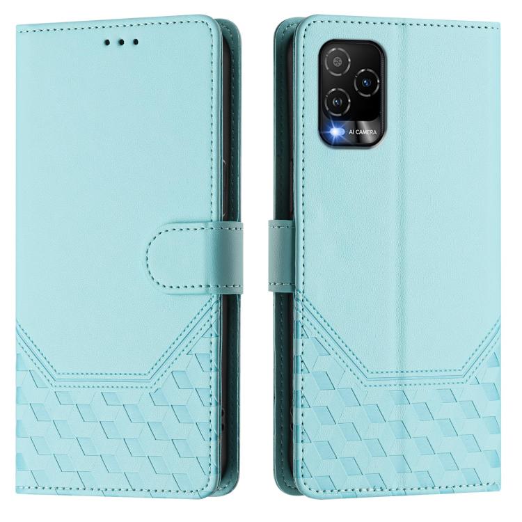 For BLU View 5 Pro Honeycomb Embossing RFID Leather Phone Case
