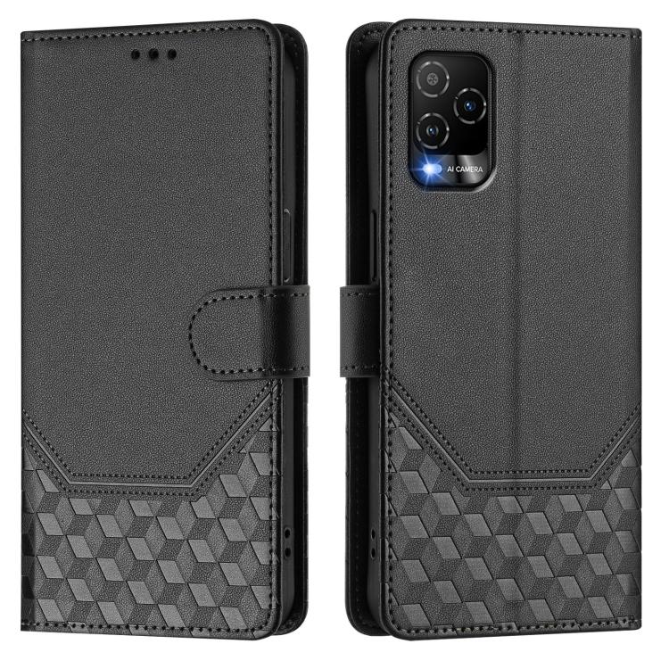 For BLU View 5 Pro Honeycomb Embossing RFID Leather Phone Case