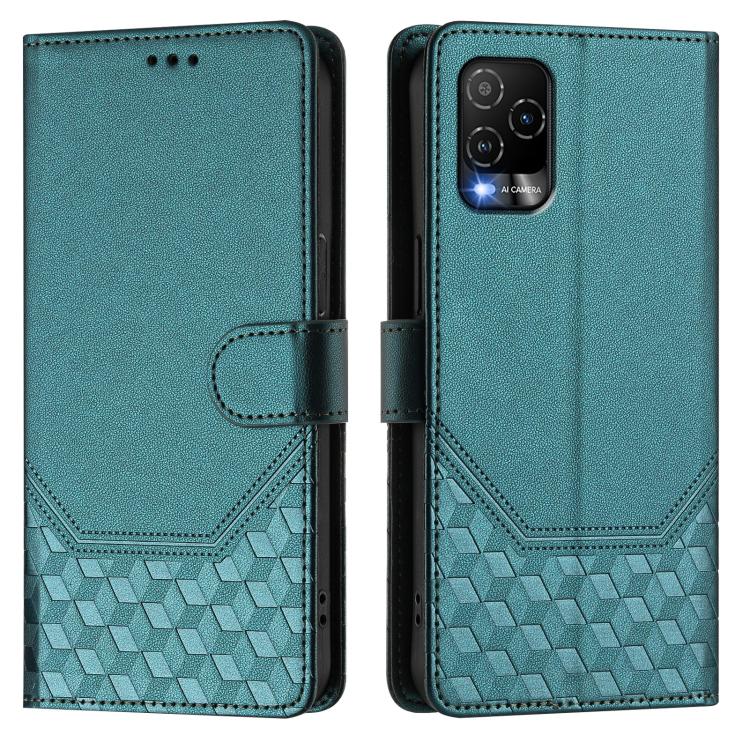 For BLU View 5 Pro Honeycomb Embossing RFID Leather Phone Case