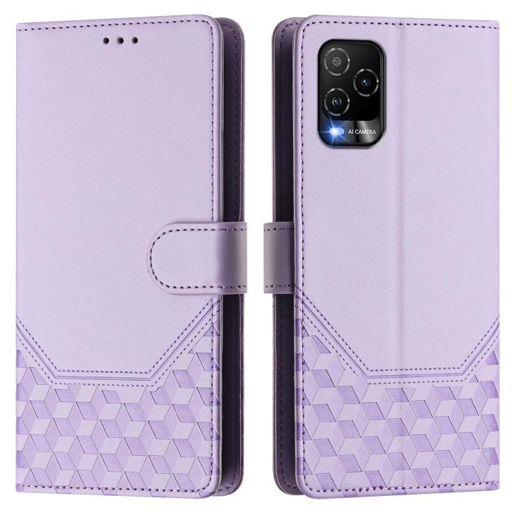 For BLU View 5 Pro Honeycomb Embossing RFID Leather Phone Case