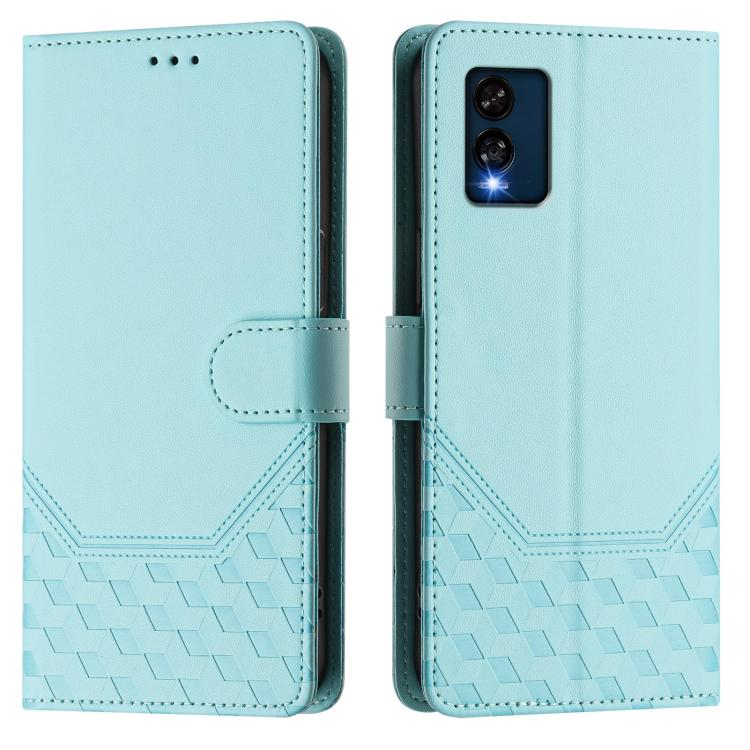 For BLU View Speed Honeycomb Embossing RFID Leather Phone Case