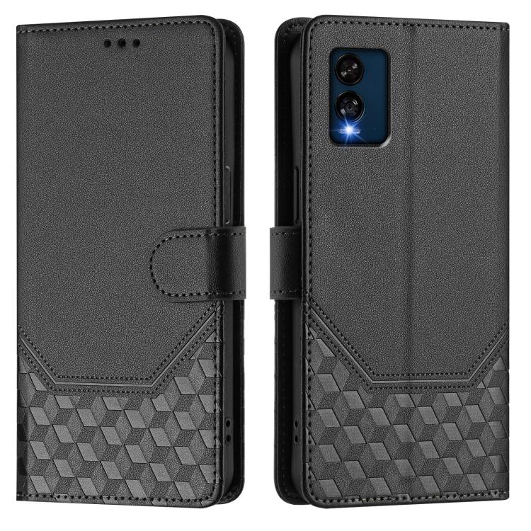 For BLU View Speed Honeycomb Embossing RFID Leather Phone Case