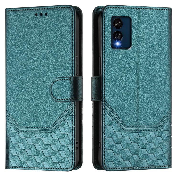 For BLU View Speed Honeycomb Embossing RFID Leather Phone Case