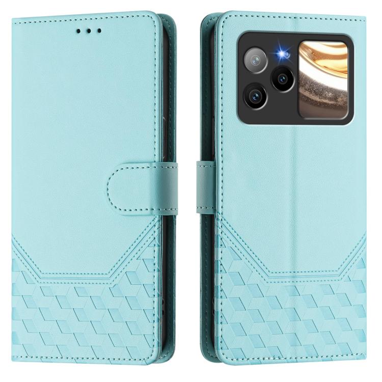 For BLU Bold N4 Honeycomb Embossing RFID Leather Phone Case