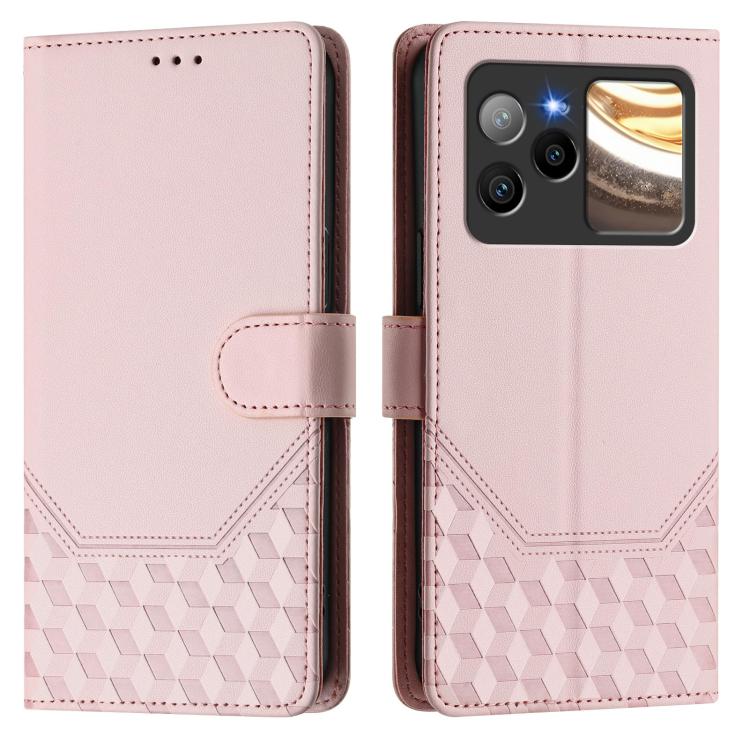 For BLU Bold N4 Honeycomb Embossing RFID Leather Phone Case
