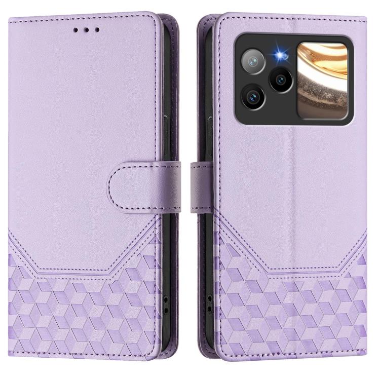 For BLU Bold N4 Honeycomb Embossing RFID Leather Phone Case