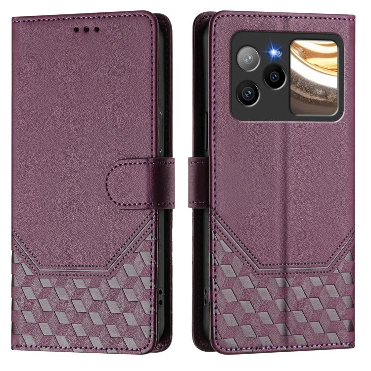 For BLU Bold N4 Honeycomb Embossing RFID Leather Phone Case