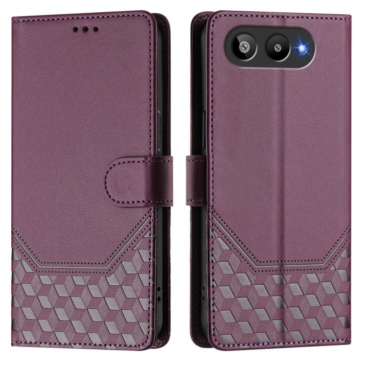 For BLU G95 Honeycomb Embossing RFID Leather Phone Case