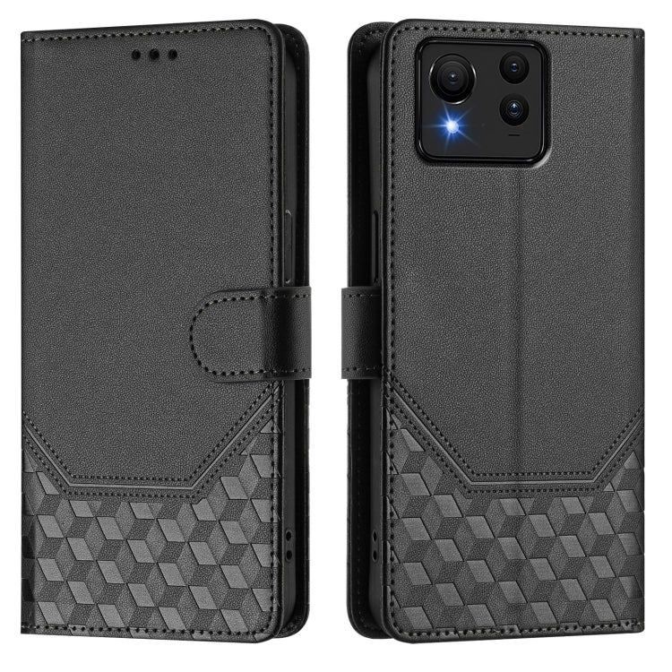 For Asus Zenfone 11 Ultra Honeycomb Embossing RFID Leather Phone Case