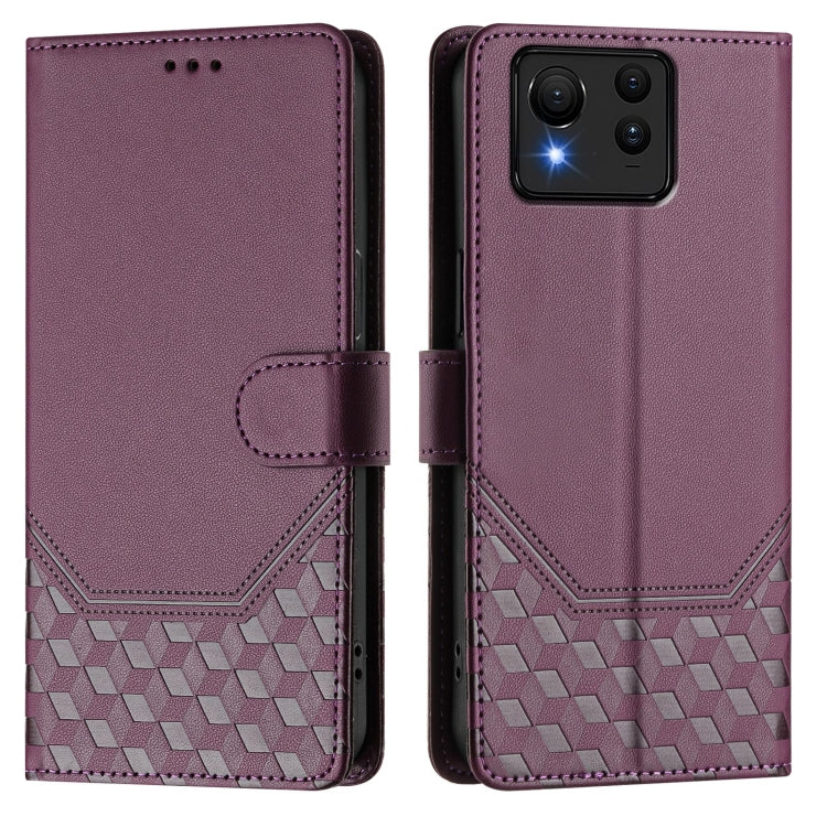 For Asus Zenfone 11 Ultra Honeycomb Embossing RFID Leather Phone Case