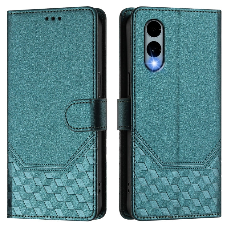 For Fujitsu Arrows We2 Honeycomb Embossing RFID Leather Phone Case
