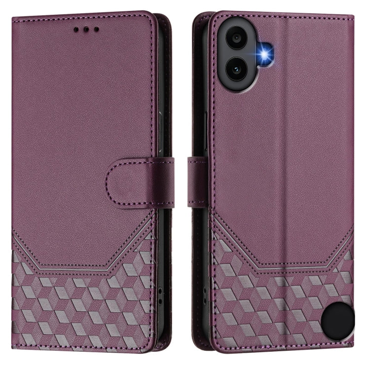 For Nothing Phone 1 Honeycomb Embossing RFID Leather Phone Case