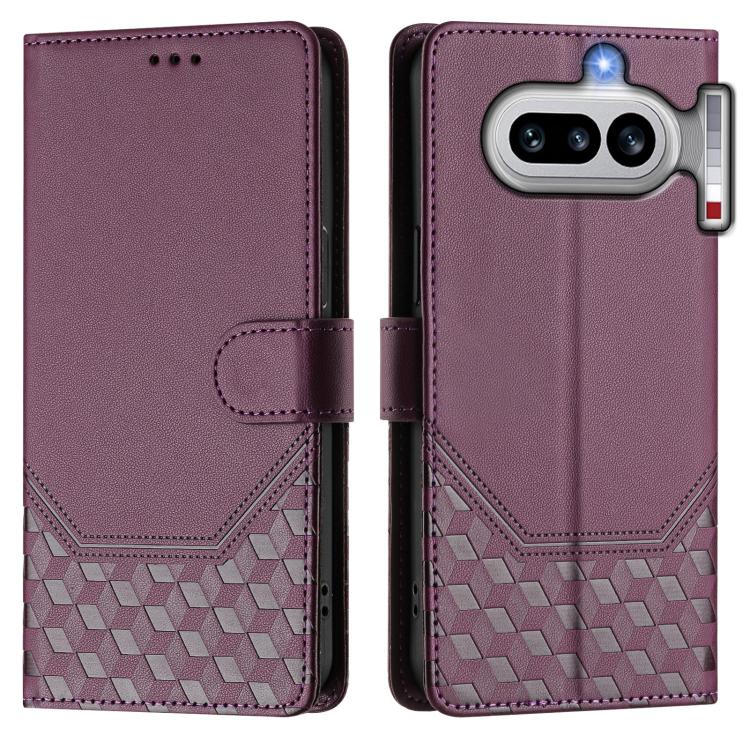 For Nothing Phone 4a Honeycomb Embossing RFID Leather Phone Case