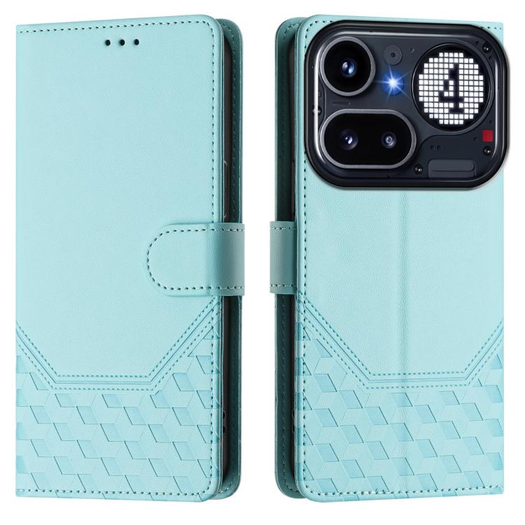 For Nothing Phone 4a Pro Honeycomb Embossing RFID Leather Phone Case
