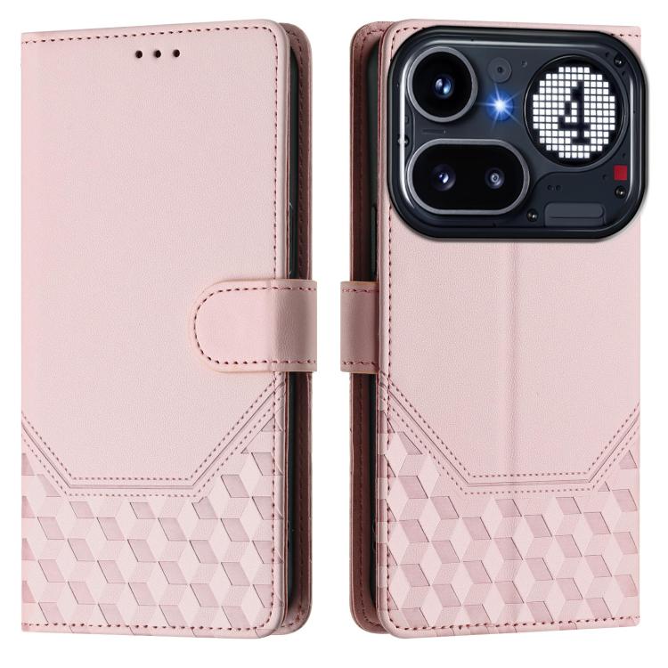 For Nothing Phone 4a Pro Honeycomb Embossing RFID Leather Phone Case