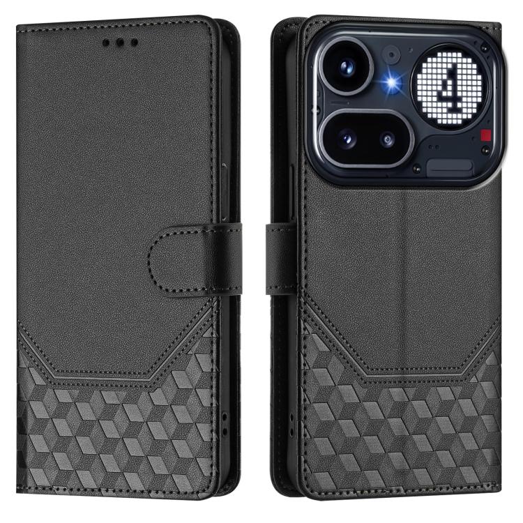 For Nothing Phone 4a Pro Honeycomb Embossing RFID Leather Phone Case