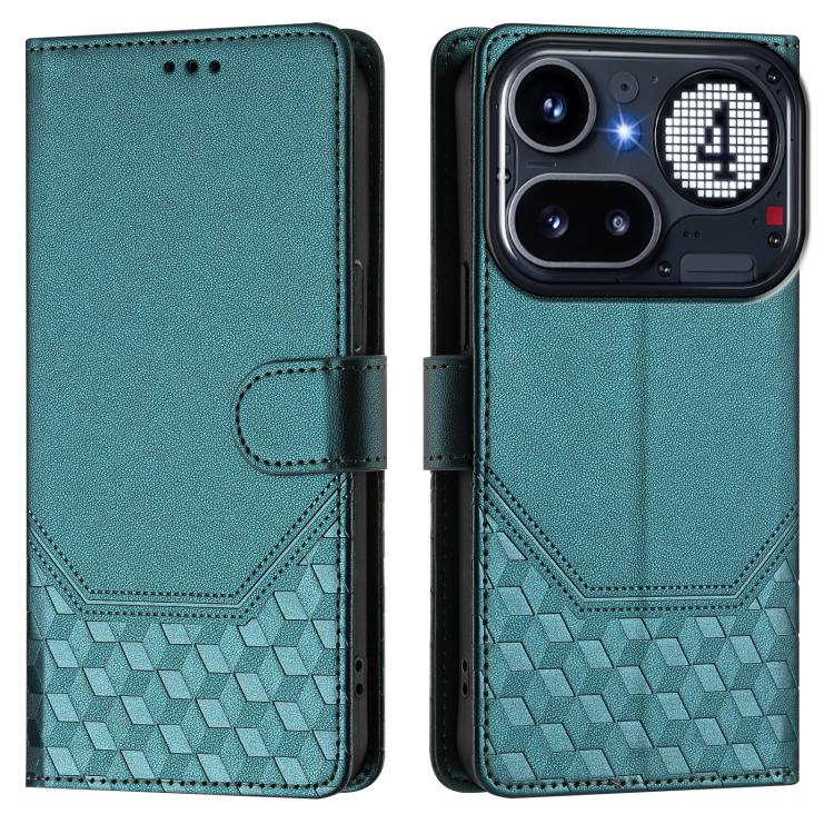 For Nothing Phone 4a Pro Honeycomb Embossing RFID Leather Phone Case
