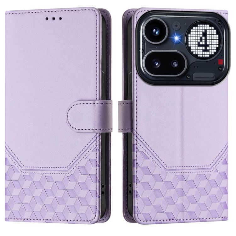 For Nothing Phone 4a Pro Honeycomb Embossing RFID Leather Phone Case