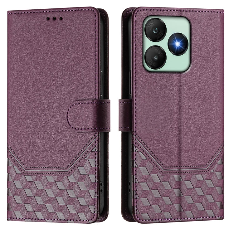 For Wiko T20 Honeycomb Embossing RFID Leather Phone Case